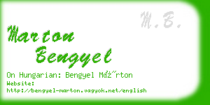 marton bengyel business card